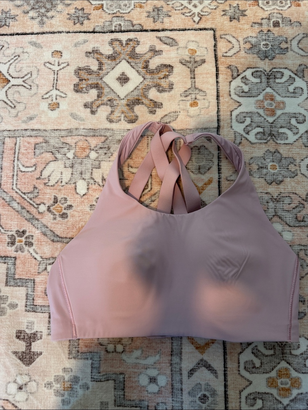 lululemon athletica Blush Pink Strappy Cross-Back Sports Bra